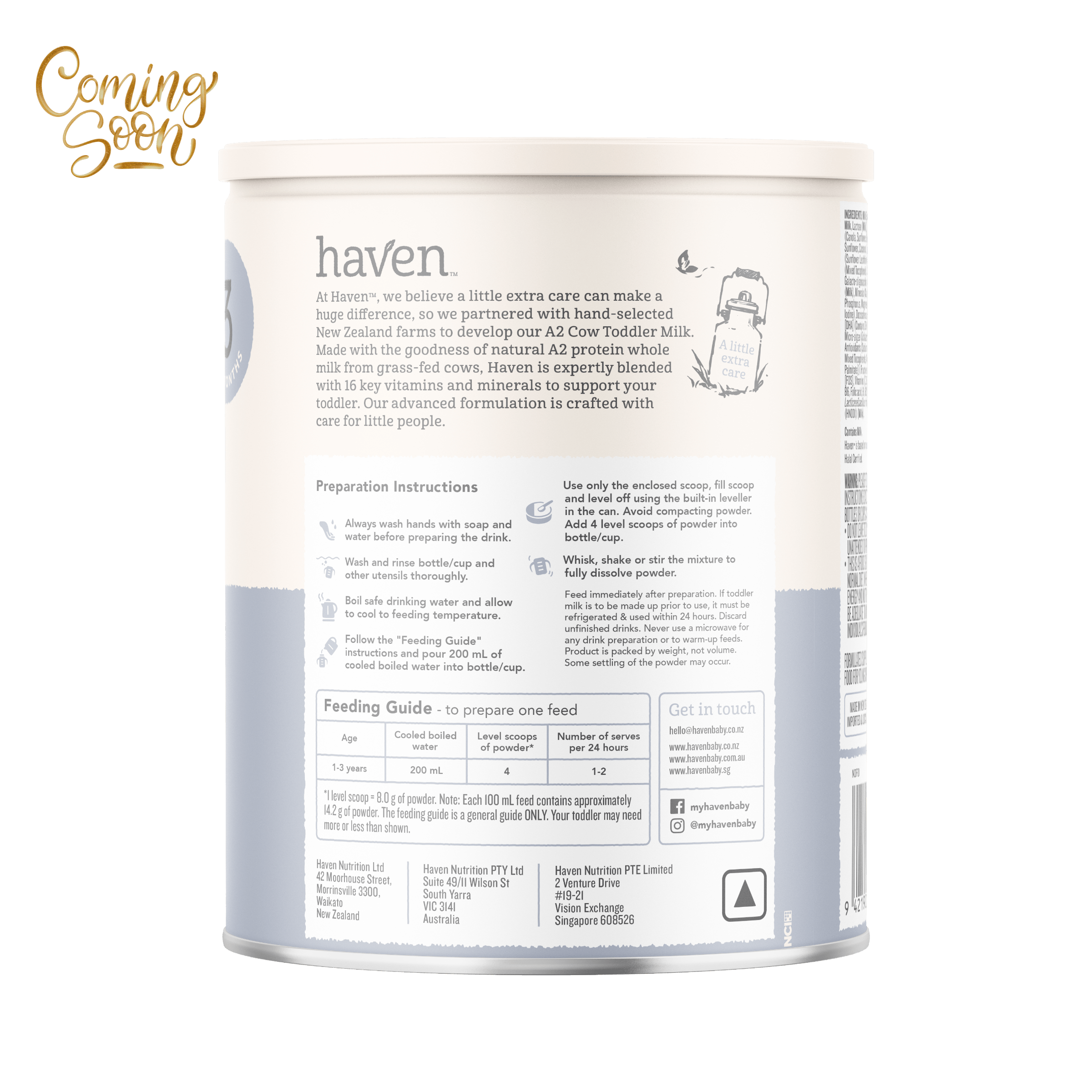 Haven A2 Cow Toddler Milk